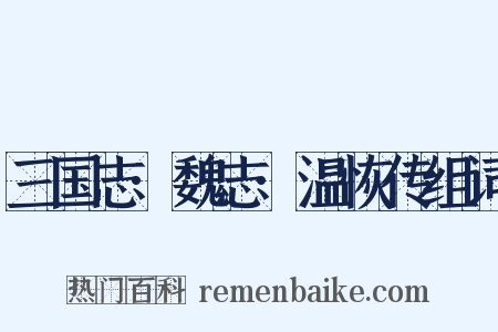 三国志·魏志·温恢传组词是什么意思的图片